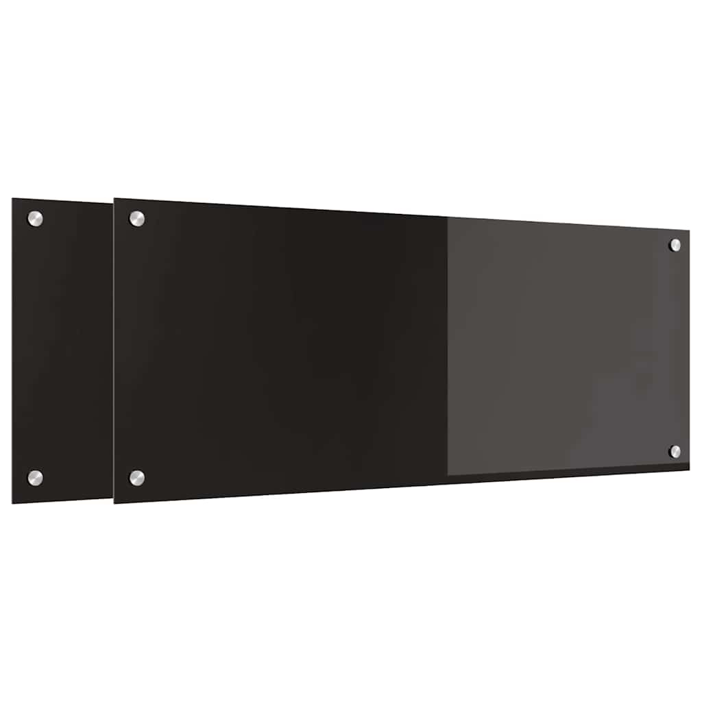 Rivestimento da Cucina Nero 100 x 40 x 0.8 cm vetro temperato 3415551