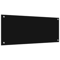 Rivestimento da Cucina 2 pz-Set di 2 Paraschizzi per Cucina Nero 100 x 40 cm vetro temperato 358521