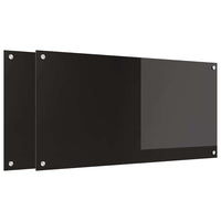 Rivestimento da Cucina 2 pz-Set di 2 Paraschizzi per Cucina Nero 100 x 50 cm vetro temperato 849613