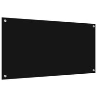 Rivestimento da Cucina 2 pz-Set di 2 Paraschizzi per Cucina Nero 100 x 50 cm vetro temperato 849613