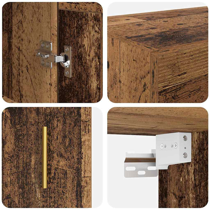 Armadietti a Muro 2 pcs Legno vecchio 69,5 x 34 x 90 cm 3415561