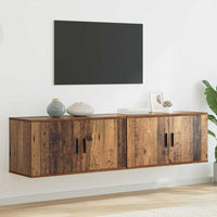 Set Mobile TV da Parete 2 pz-Set di 2 Credenza per TV Legno vecchio 80 x 34,5 x 40 cm
