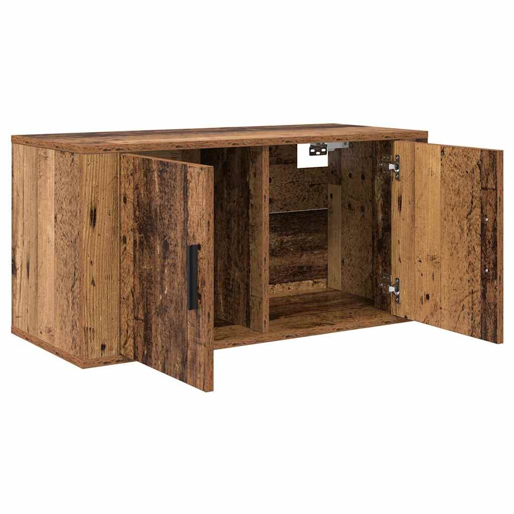 Set Mobile TV da Parete 2 pz-Set di 2 Credenza per TV Legno vecchio 80 x 34,5 x 40 cm