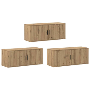 Set Mobile TV da Parete 3 pz-Set di 3 Credenza per TV Rovere artigianale 919555