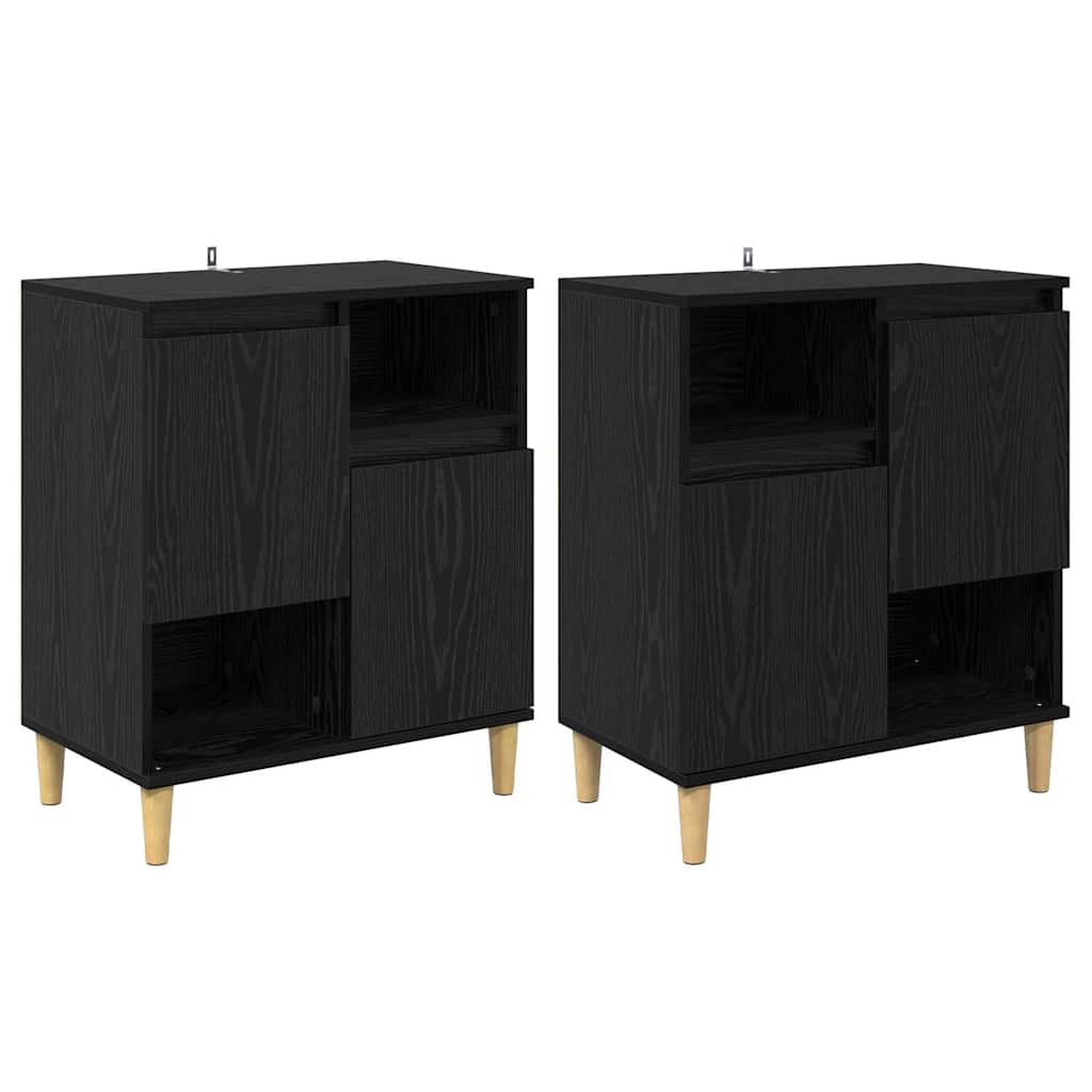 Sideboards 2 pcs Rovere Nero 60 x 35 x 70 cm Legno multistrato 3415589