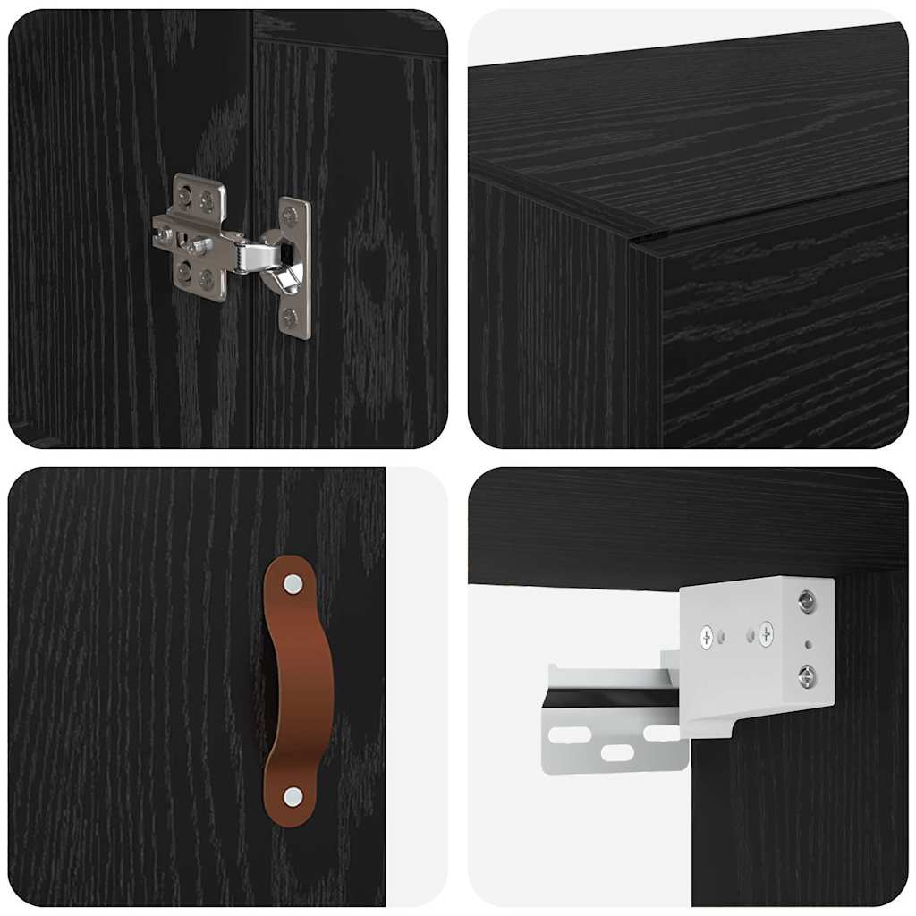 Armadietti a Muro 2 pcs Rovere Nero 69,5 x 34 x 90 cm 3415590