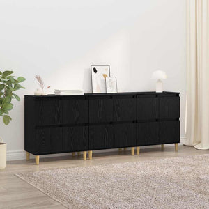 Sideboards 3 pcs Rovere Nero 60 x 35 x 70 cm Legno multistrato 3415591