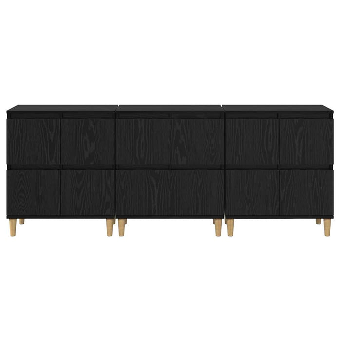 Sideboards 3 pcs Rovere Nero 60 x 35 x 70 cm Legno multistrato 3415591