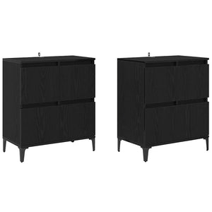 Sideboards 2 pcs Rovere Nero 60 x 35 x 70 cm Legno multistrato 3415594