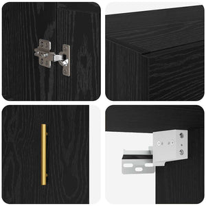 Armadietti a Muro 2 pcs Rovere Nero 69,5 x 34 x 90 cm 3415595