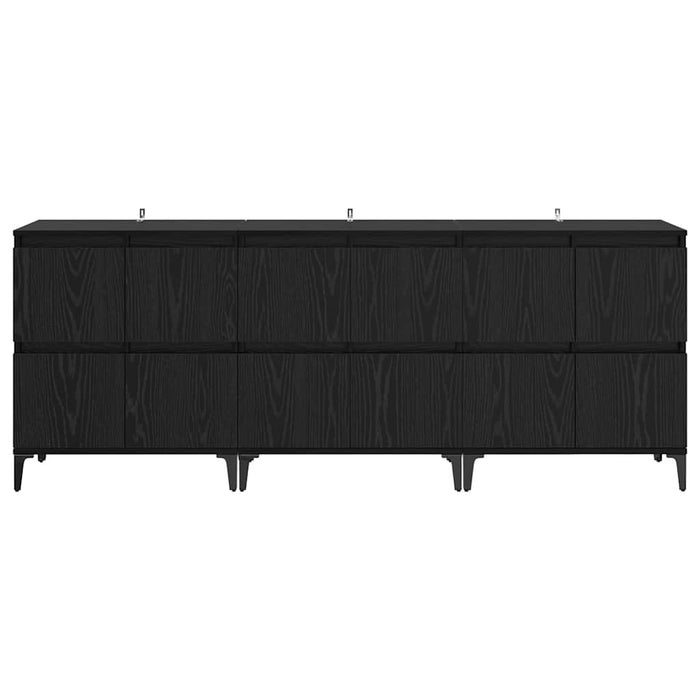 Sideboards 3 pcs Rovere Nero 60 x 35 x 70 cm Legno multistrato 3415598