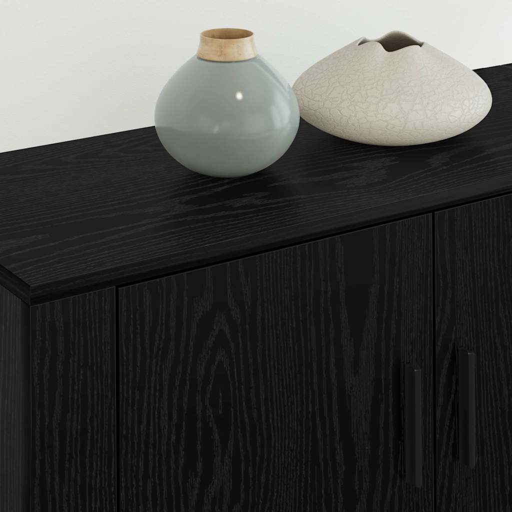 Set Mobile TV da Parete 3 pcs Rovere Nero 80 x 34,5 x 40 cm 3415599