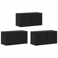 Set Mobile TV da Parete 3 pcs Rovere Nero 80 x 34,5 x 40 cm 3415599