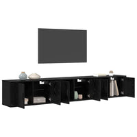Set Mobile TV da Parete 3 pcs Rovere Nero 80 x 34,5 x 40 cm 3415599