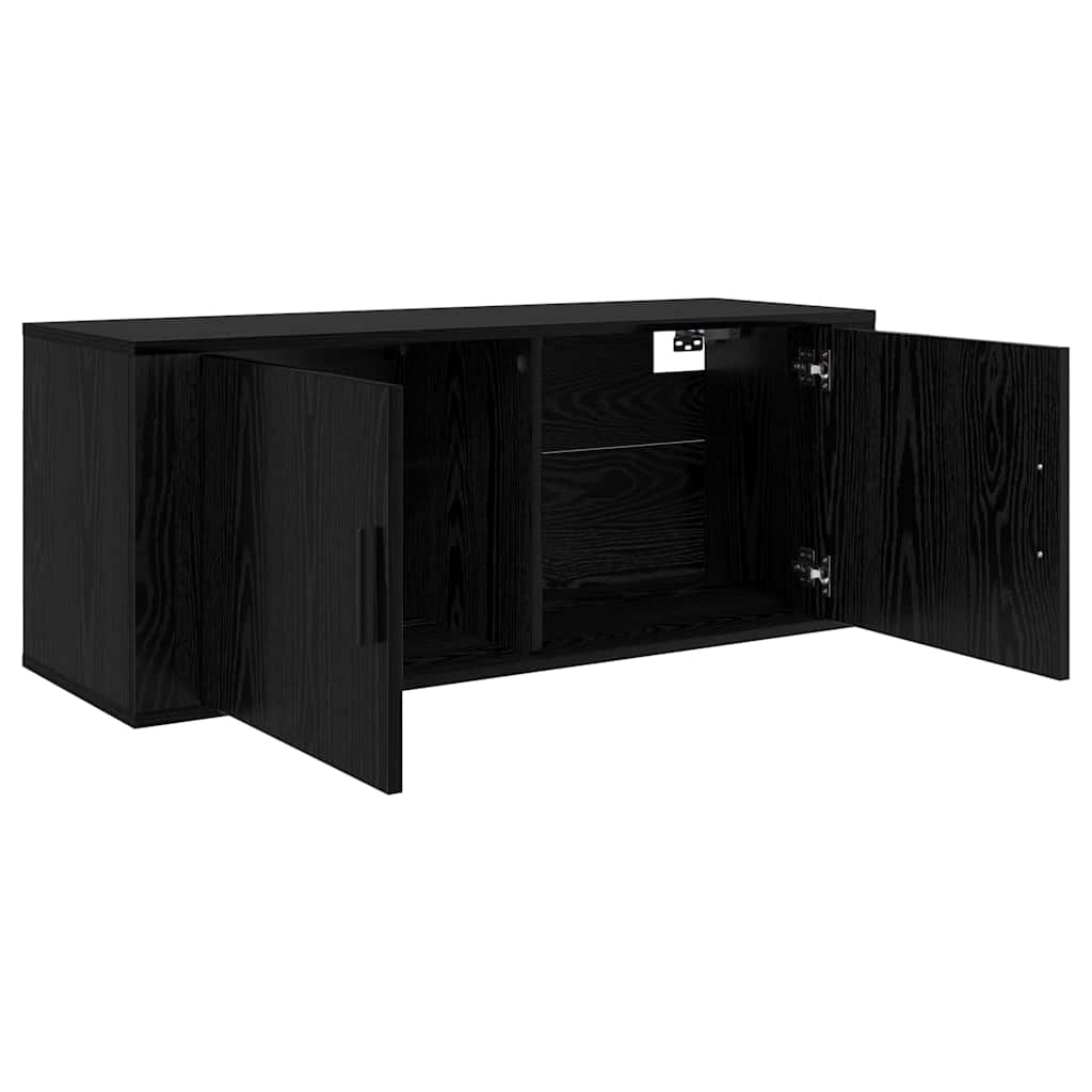 Set Mobile TV da Parete 3 pz-Set di 3 Credenza per TV Rovere Nero 100 x 34,5 x 40 cm