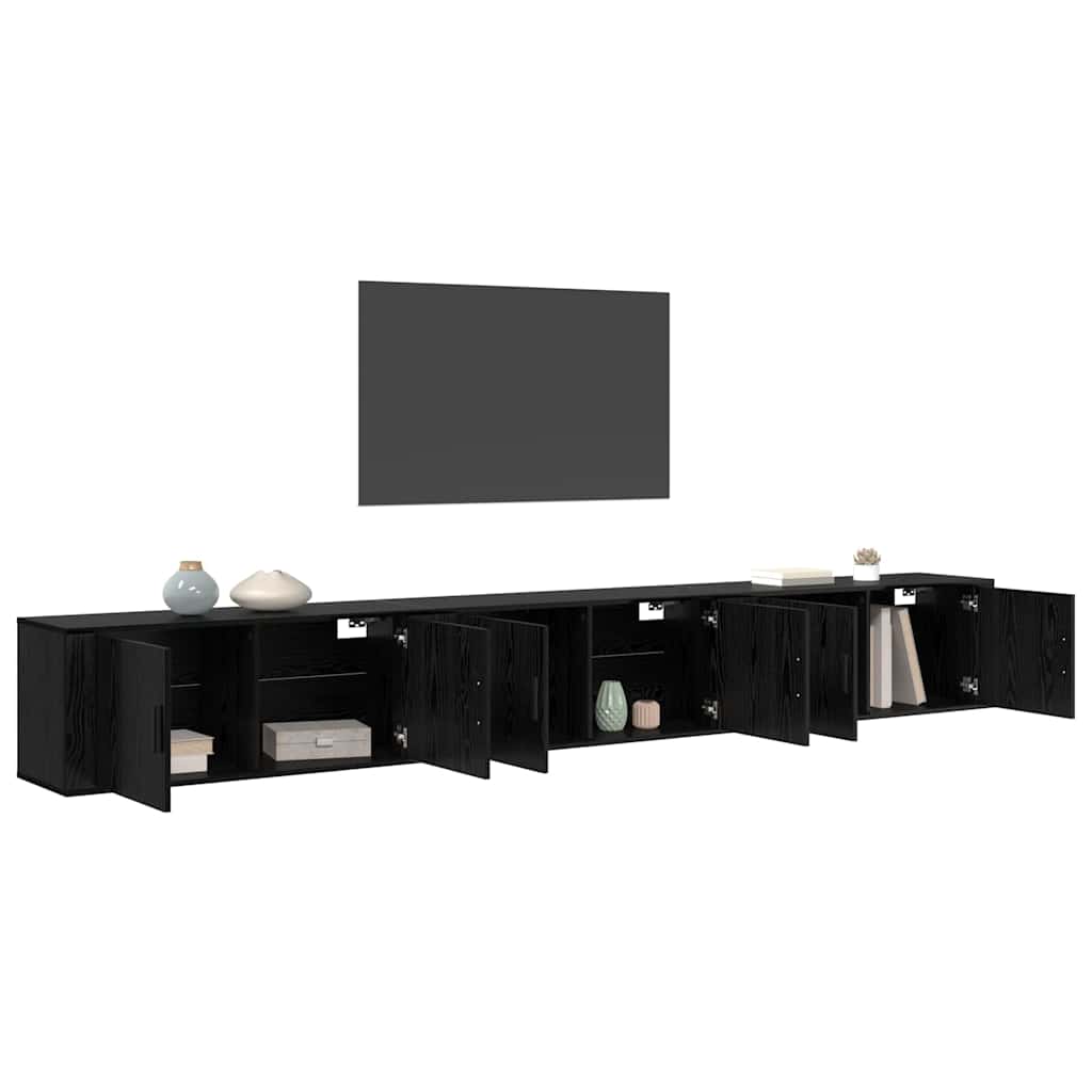 Set Mobile TV da Parete 3 pcs Rovere Nero 100 x 34,5 x 40 cm 3415602