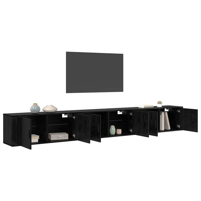 Set Mobile TV da Parete 3 pcs Rovere Nero 100 x 34,5 x 40 cm 3415602