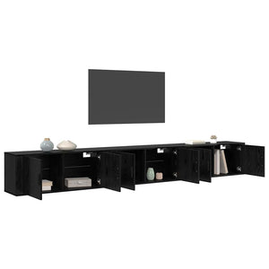 Set Mobile TV da Parete 3 pz-Set di 3 Credenza per TV Rovere Nero 100 x 34,5 x 40 cm