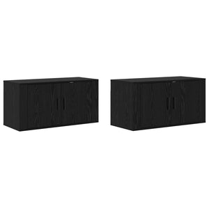 Set Mobile TV da Parete 2 pcs Rovere Nero 80 x 34,5 x 40 cm 3415603