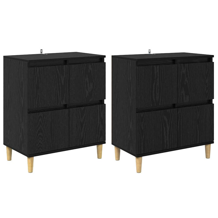 Sideboards 2 pcs Rovere Nero 60 x 35 x 70 cm Legno multistrato 3415604