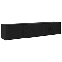 Set Mobile TV da Parete 2 pz-Set di 2 Credenza per TV Rovere Nero 100 x 34,5 x 40 cm