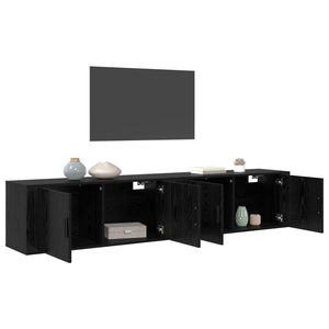 Set Mobile TV da Parete 2 pcs Rovere Nero 100 x 34,5 x 40 cm 3415605