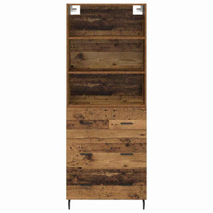 Credenza 2 pcs Legno vecchio Legno Stratificato e Vetro 3415618