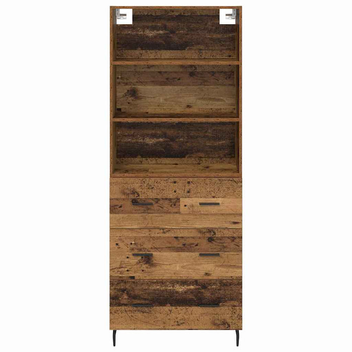 Credenza 2 pcs Legno vecchio Legno Stratificato e Vetro 3415618