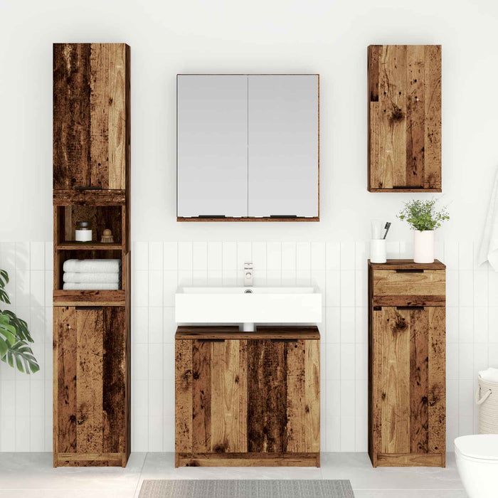 Set di mobili per il bagno con cassetto 3 pcs Legno vecchio 3415648