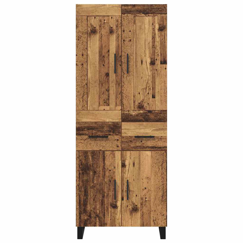 Credenza 2 pcs Legno vecchio Legno Stratificato e Vetro 3415657
