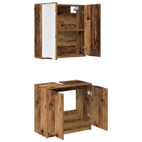 Set di Armadi da Bagno Legno vecchio Legno multistrato 3415679