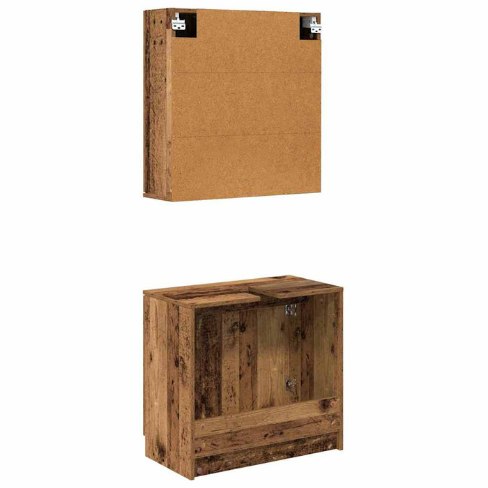 Set di Armadi da Bagno Legno vecchio Legno multistrato 3415679