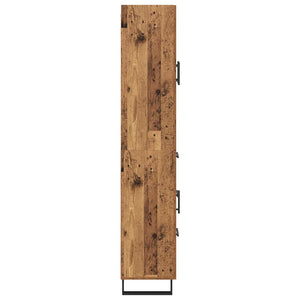 Credenza 2 pz-Set di 2 Buffet-Armadio da cucina Legno vecchio Legno Stratificato e Vetro 605741