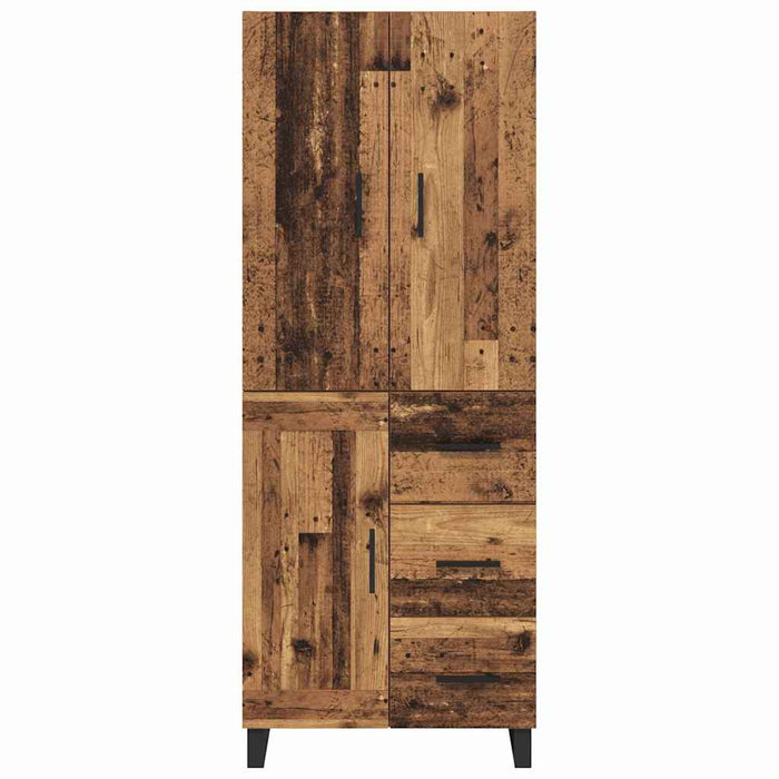 Credenza 2 pcs Legno vecchio Legno Stratificato e Vetro 3415697