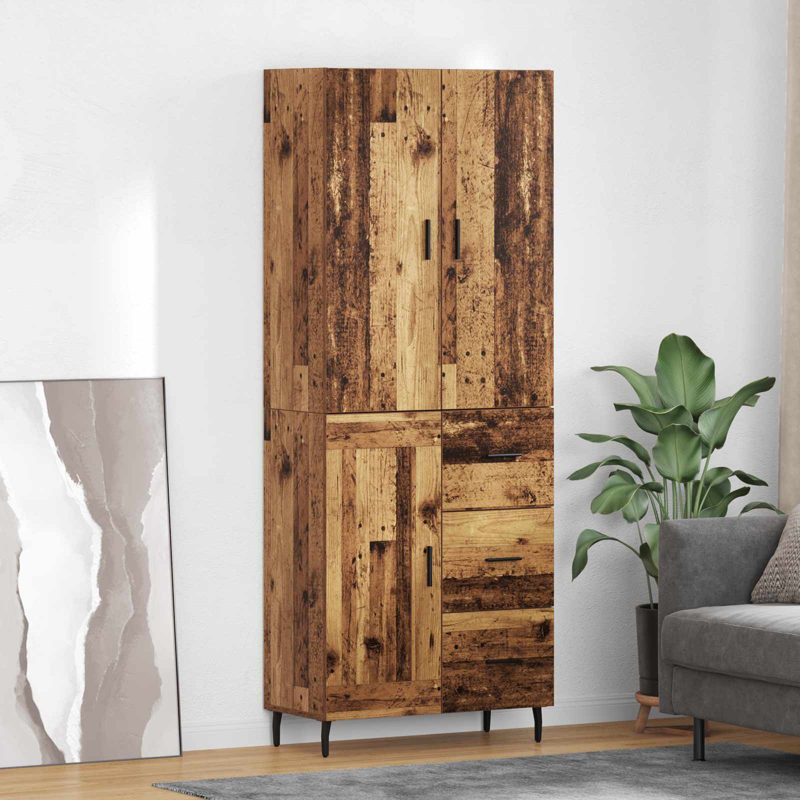 Credenza con cassetto Legno vecchio 69,5 x 34 x 180 cm 3415707