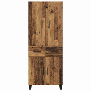 Credenza 2 pcs Legno vecchio Legno Stratificato e Vetro 3415738