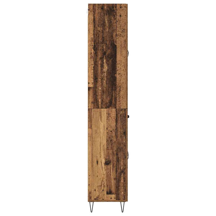 Credenza 2 pcs Legno vecchio Legno Stratificato e Vetro 3415745