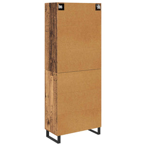 Credenza 2 pcs Legno vecchio Legno Stratificato e Vetro 3415767