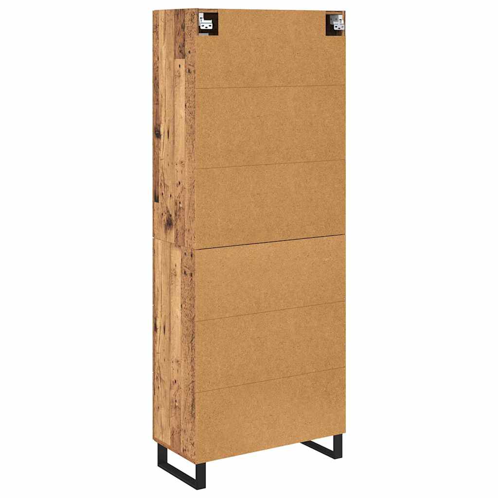 Credenza 2 pcs Legno vecchio Legno Stratificato e Vetro 3415769