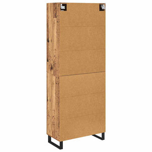 Credenza 2 pcs Legno vecchio Legno Stratificato e Vetro 3415769