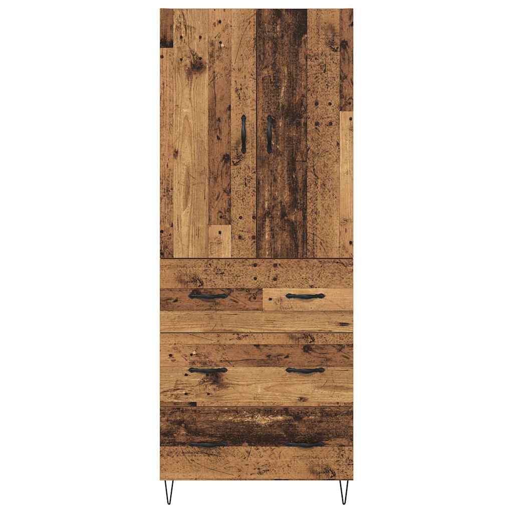 Credenza 2 pz-Set di 2 Buffet-Armadio da cucina Legno vecchio Legno ingegnerizzato e vetro 351270