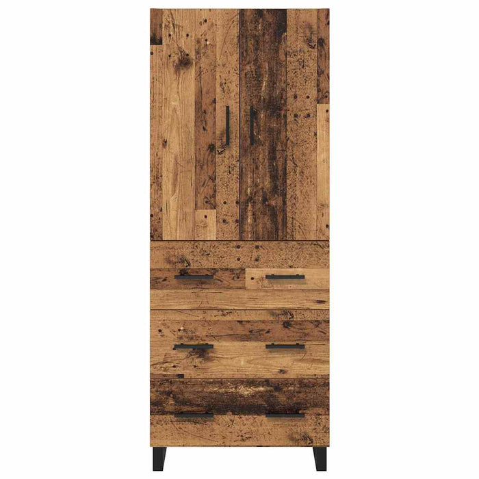Credenza 2 pcs Legno vecchio Legno Stratificato e Vetro 3415787
