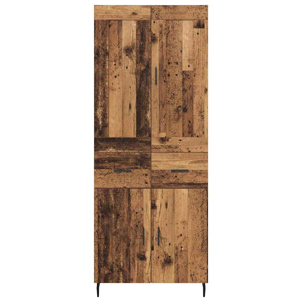 Credenza 2 pcs Legno vecchio Legno Stratificato e Vetro 3415793