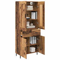 Credenza 2 pz-Set di 2 Buffet-Armadio da cucina Legno vecchio Legno Stratificato e Vetro 320383