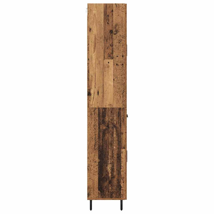 Credenza 2 pcs Legno vecchio Legno Stratificato e Vetro 3415793