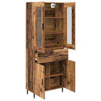 Credenza 2 pcs Legno vecchio Legno Stratificato e Vetro 3415797