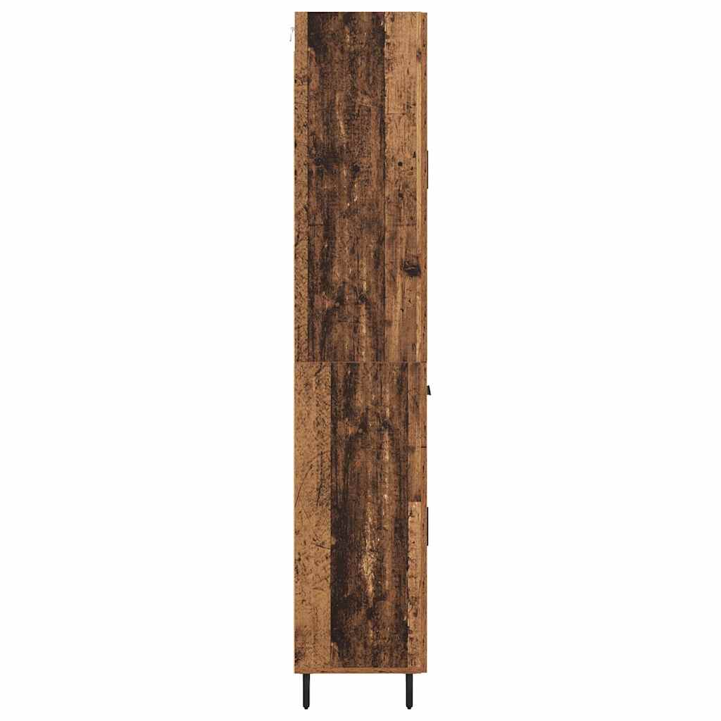 Credenza 2 pcs Legno vecchio Legno Stratificato e Vetro 3415797