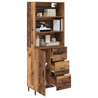 Credenza 2 pcs Legno vecchio Legno Stratificato e Vetro 3415816