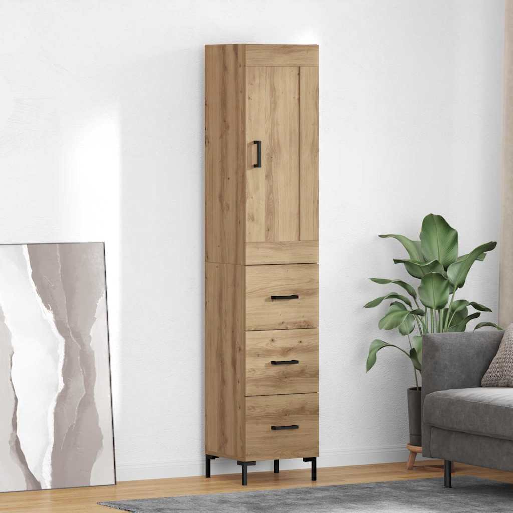 Credenza con cassetto Rovere artigianale 34,5 x 34 x 180 cm 3415834