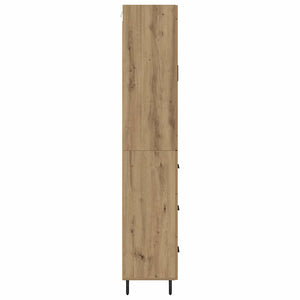 Credenza 2 pz-Set di 2 Buffet-Armadio da cucina Rovere artigianale Legno Stratificato e Vetro 461436